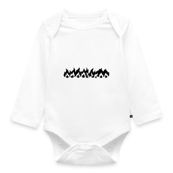Flame Series / Firerow - Organic Longsleeve Baby Bodysuit - white - Front