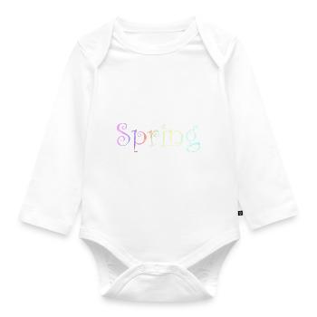 Spring gift gift idea - Organic Longsleeve Baby Bodysuit - white - Front