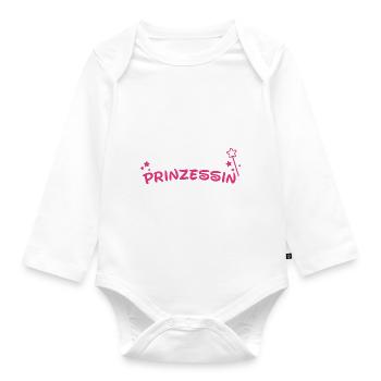 Papas Prinzessin - Baby Bio-Langarm-Body - Weiß - Vorne