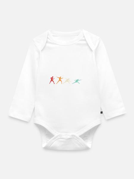 Fechten - Baby Bio-Langarm-Body - Weiß
