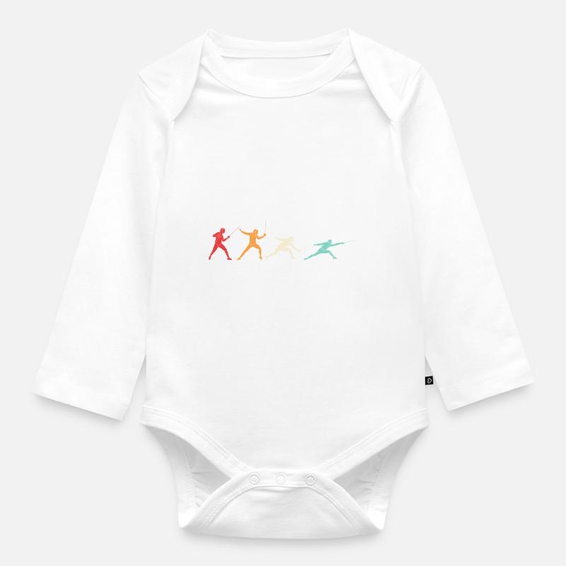Fechten - Baby Bio-Langarm-Body - Weiß