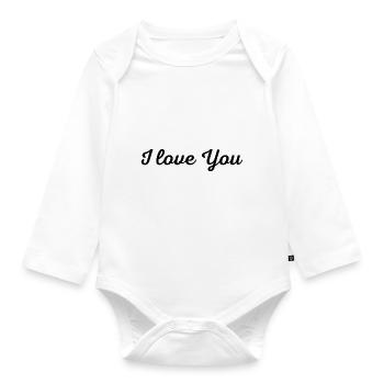 Joli design I love you - Body Bébé bio manches longues - blanc - Devant