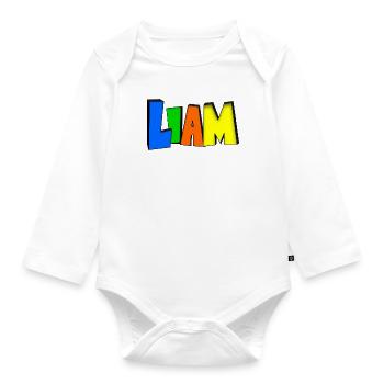 Liam - Baby Bio-Langarm-Body - Weiß - Vorne