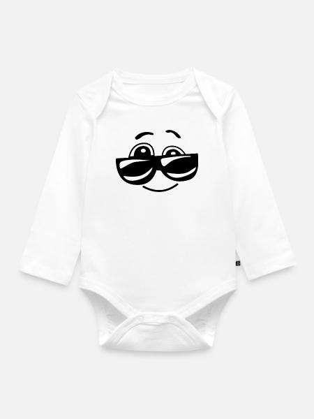 Comic - Baby Bio-Langarm-Body - Weiß