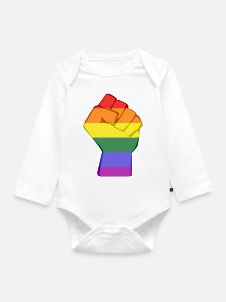 LGBT Faust - Baby Bio-Langarm-Body - Weiß