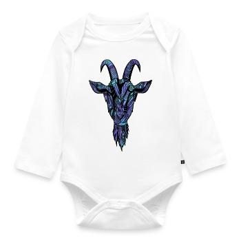 Goat - Organic Longsleeve Baby Bodysuit - white - Front