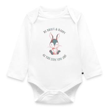 Brave rabbit - Organic Longsleeve Baby Bodysuit - white - Front