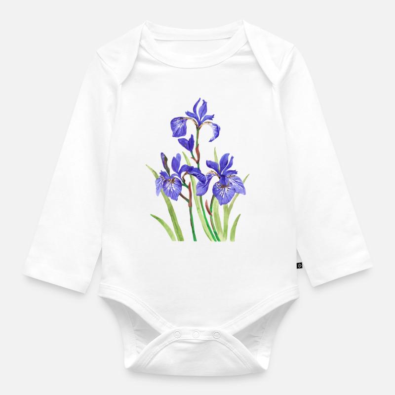 Iris - Baby Bio-Langarm-Body - Weiß