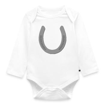horseshoe - Organic Longsleeve Baby Bodysuit - white - Front