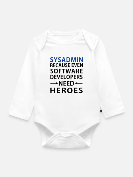 Sysadmin - Systemadministrator - Baby Bio-Langarm-Body - Weiß