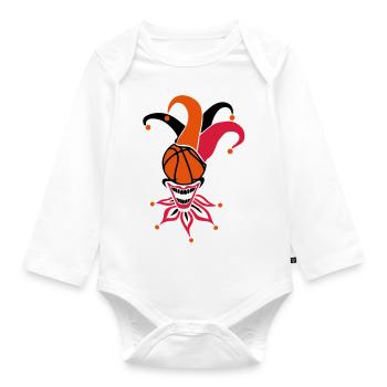 basketball ball joker sport1 - Organic Longsleeve Baby Bodysuit - white - Front