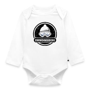 Snowboard cadeau de snowboard sport d'hiver - Body Bébé bio manches longues - blanc - Devant
