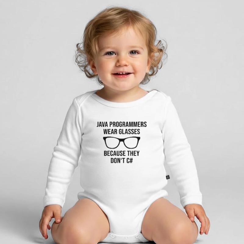 Programmer Java Entwickler Brille Baby Bio-Langarm-Body