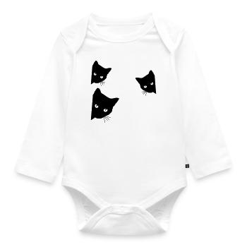 cats - Baby Bio-Langarm-Body - Weiß - Vorne