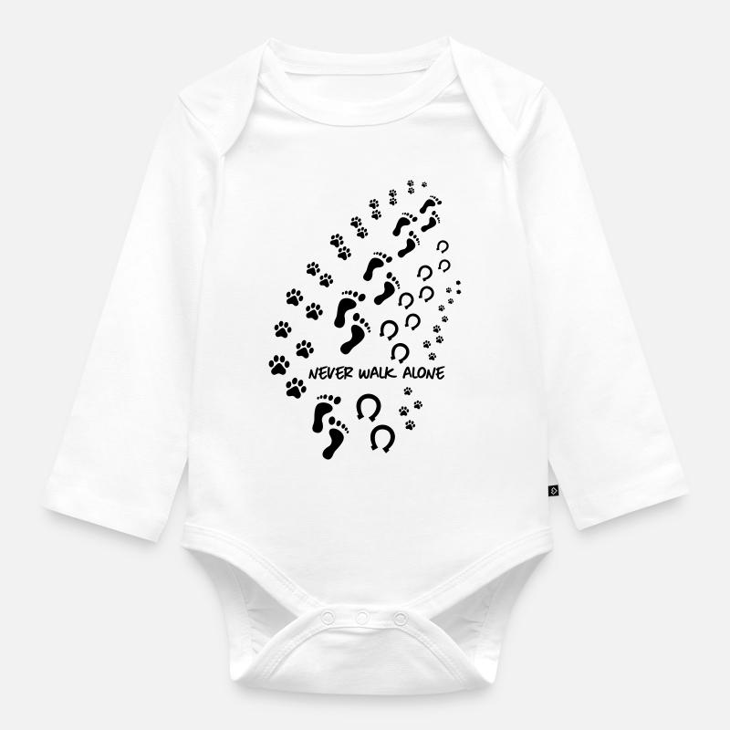 never walk alone 3 - Organic Longsleeve Baby Bodysuit - white