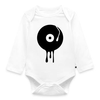 DJ Turntables Turntable record vinyl - Organic Longsleeve Baby Bodysuit - white - Front