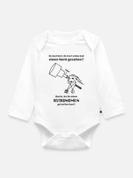 Astronom - Baby Bio-Langarm-Body - Weiß