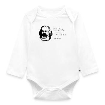 Karl Marx - I'm a Material Girl - Baby Bio-Langarm-Body - Weiß - Vorne
