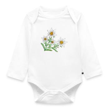 Edelweiss dans les Alpes - Body Bébé bio manches longues - blanc - Devant