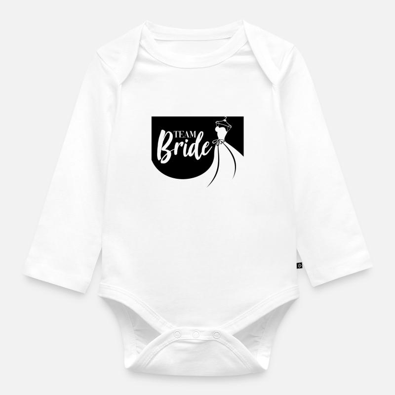 Mariage de mariée d'équipe - Body Bébé bio manches longues - blanc