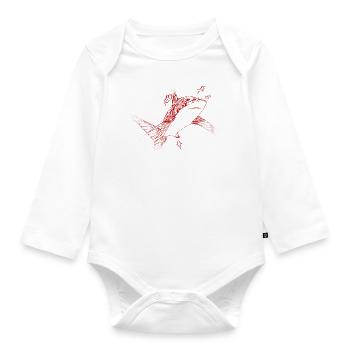 Diving shark shark - Organic Longsleeve Baby Bodysuit - white - Front