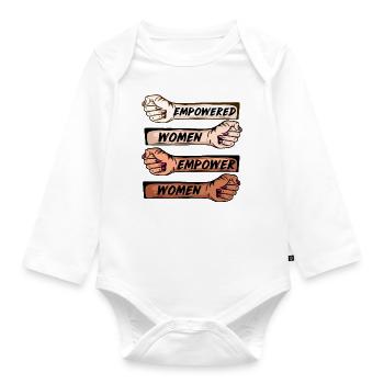 Gleichberechtigung Frauen Shirt Emanzipation Stark - Baby Bio-Langarm-Body - Weiß - Vorne