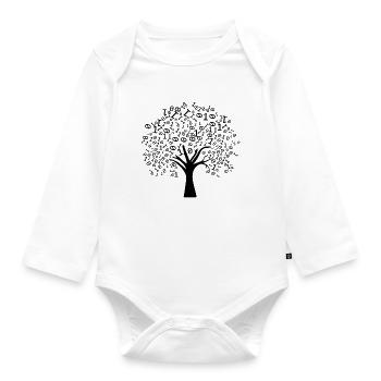 Programmer Binary Tree - Organic Longsleeve Baby Bodysuit - white - Front