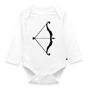 Pfeil Bogen - Baby Bio-Langarm-Body - Weiß - Vorne