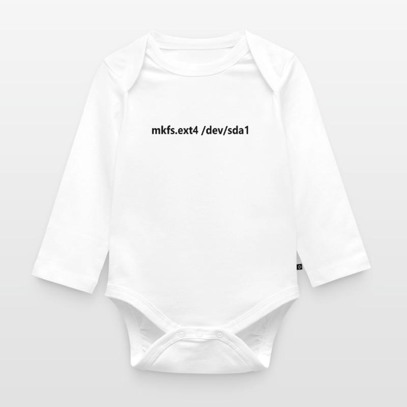 Funny Linux Command Format Hard Disk Linux Organic Longsleeve Baby Bodysuit