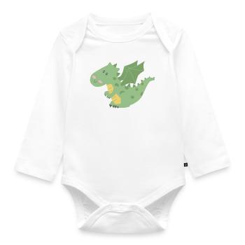 Petit dragon mignon - Body Bébé bio manches longues - blanc - Devant