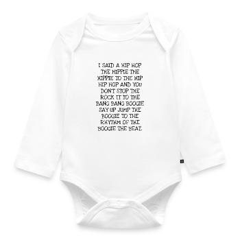 J'ai dit un hip hop l'hippie l'hippie à la hanche - Body Bébé bio manches longues - blanc - Devant