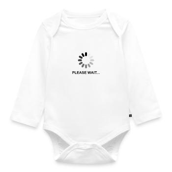 Bitte warten - Baby Bio-Langarm-Body - Weiß - Vorne