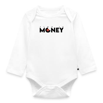 Zeit ist Geld - Baby Bio-Langarm-Body - Weiß - Vorne