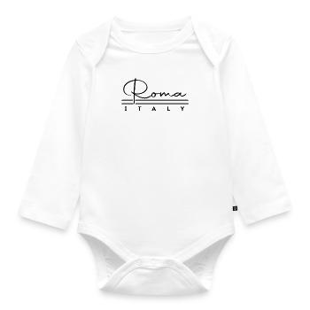 Rom - Baby Bio-Langarm-Body - Weiß - Vorne