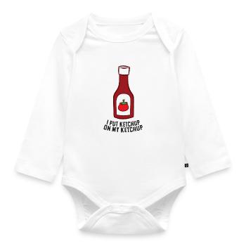 Funny Ketchup I Put Ketchup On My Ketchup - Organic Longsleeve Baby Bodysuit - white - Front