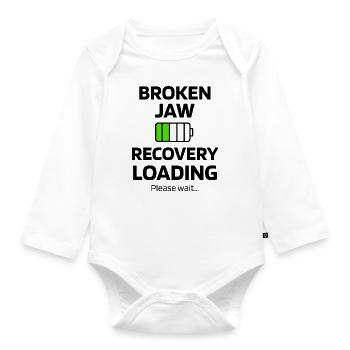 Jaw fracture | jaw surgery Desire to recover - Organic Longsleeve Baby Bodysuit - white - Front