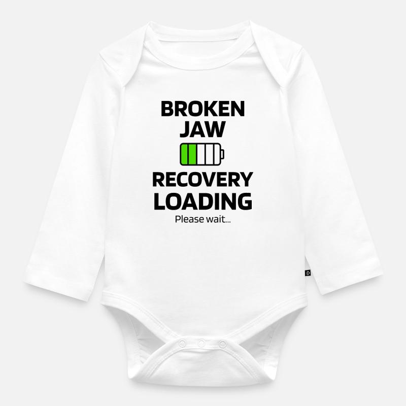 Opération de fracture de la mâchoire | Désir de guérison - Body Bébé bio manches longues - blanc