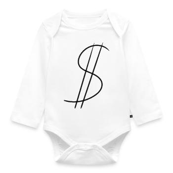 Dollar Geld - Baby Bio-Langarm-Body - Weiß - Vorne