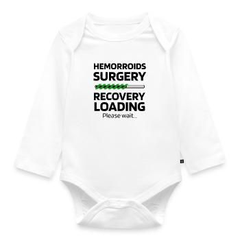 Hemorrhoid Surgery Surgery Recovery Gift - Organic Longsleeve Baby Bodysuit - white - Front