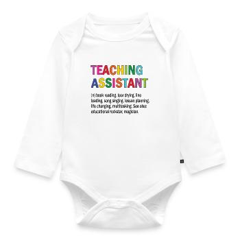 Teaching assistant Assistant Teacher Pedagogical assistant - Organic Longsleeve Baby Bodysuit - white - Front
