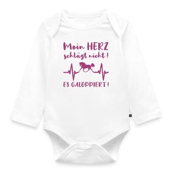 Pferde Reiterin Lustiger Pferdespruch Geschenk - Baby Bio-Langarm-Body - Weiß - Vorne