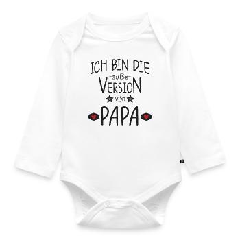 Süße Version von Papa - Baby Bio-Langarm-Body - Weiß - Vorne