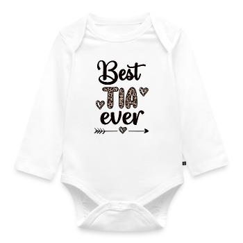 Beste Tia Oma Muttertag Geschenk Tia Großmutter - Baby Bio-Langarm-Body - Weiß - Vorne