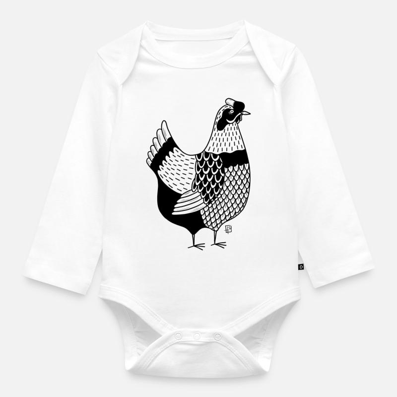 chicken - Body Bébé bio manches longues - blanc