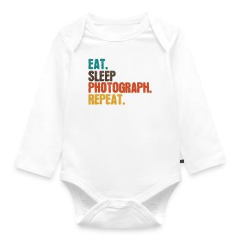Fotografie-Zyklus - Baby Bio-Langarm-Body - Weiß - Vorne