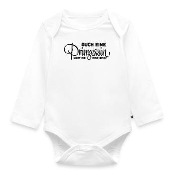 Auch eine Prinzessin haut dir eine rein! - Baby Bio-Langarm-Body - Weiß - Vorne