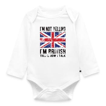 British Great Britain Origin British flag - Organic Longsleeve Baby Bodysuit - white - Front