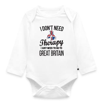 British Great Britain Origin British flag - Organic Longsleeve Baby Bodysuit - white - Front