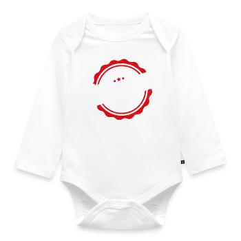Schwiegertochter Schwiegerkind Schwieger Geschenk - Baby Bio-Langarm-Body - Weiß - Vorne