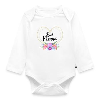 Best Nonna Beste Oma italienisch Oma Schweizer Oma - Baby Bio-Langarm-Body - Weiß - Vorne